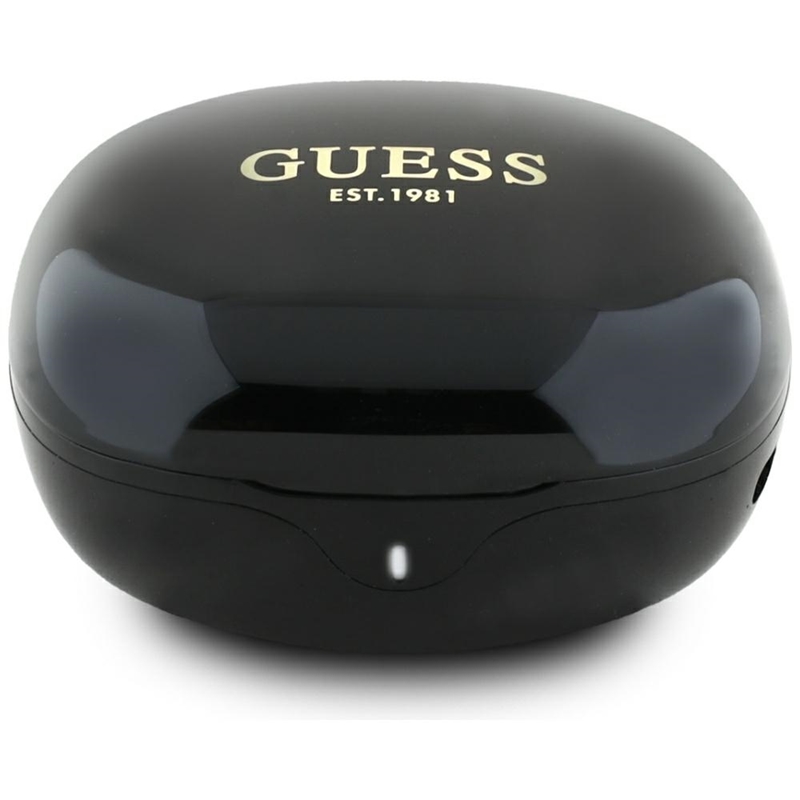 Guess Flat Classic Logo Electroplated - Słuchawki TWS + etui ładujące (czarny)