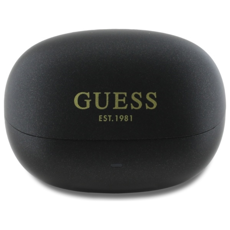 Guess Capsule Printed Logo - Słuchawki Bluetooth TWS ANC & ENC + etui ładujące (czarny)
