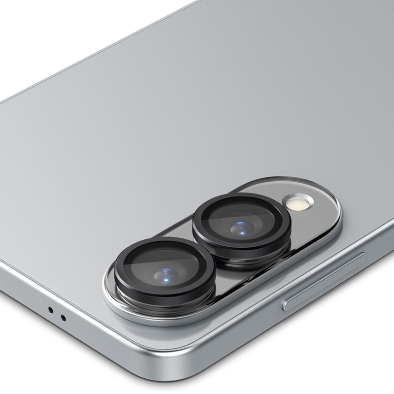 Spigen Optik Pro GLAS.TR EZ Fit Camera Protector 2-Pack - Szkło ochronne na obiektyw do Samsung Galaxy S25 Edge (2 szt)(Czarny)