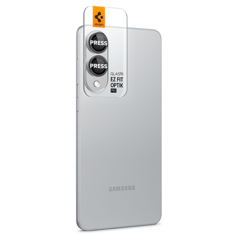 Spigen Optik Pro GLAS.TR EZ Fit Camera Protector 2-Pack - Szkło ochronne na obiektyw do Samsung Galaxy S25 Edge (2 szt)(Czarny)