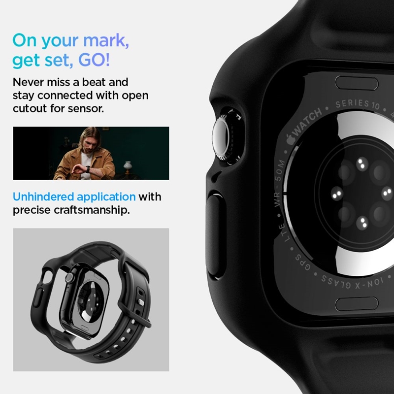 Spigen Vault Pro - Pasek z obudową do Apple Watch 10 42 mm (Matte Black)