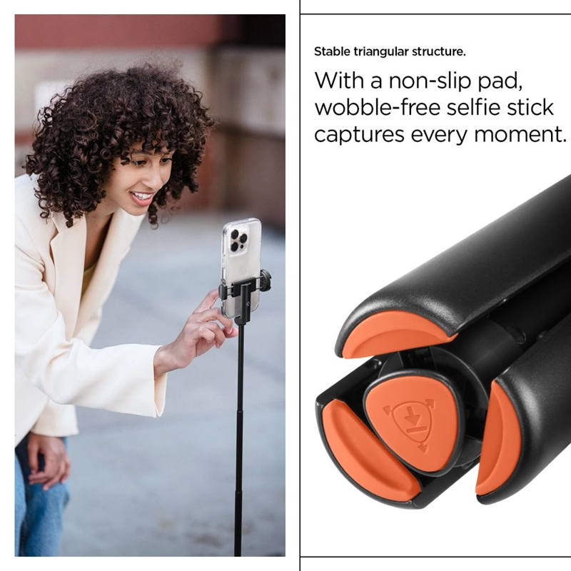 Spigen S541W Bluetooth Selfie Stick Tripod - Statyw na smartfon / uchwyt selfie stick (Black)