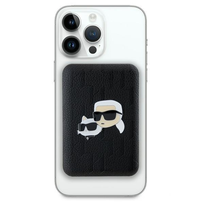 Karl Lagerfeld Karl & Choupette Head Pin MagSafe - Power Bank indukcyjny 5000 mAh 15W (czarny)