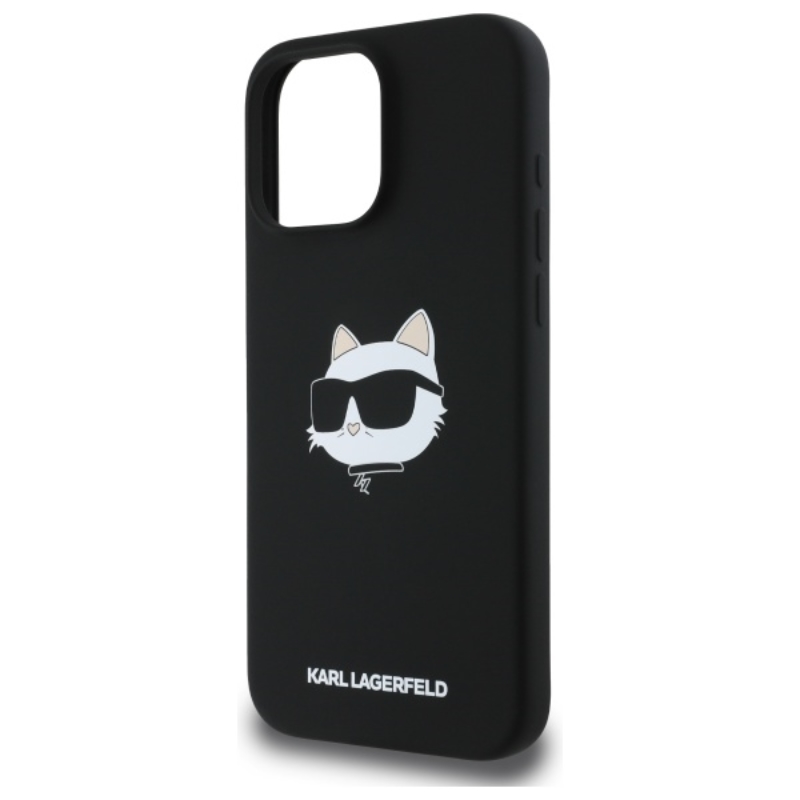 Karl Lagerfeld Silicone Choupette Head Print MagSafe - Etui iPhone 16 Pro (czarny)