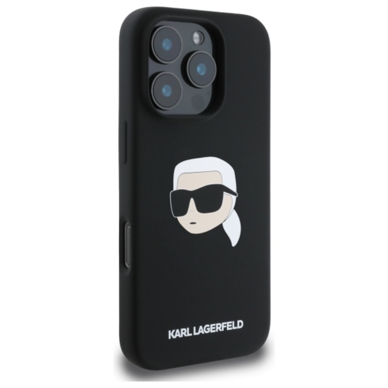 Karl Lagerfeld Silicone Karl Head Print MagSafe - Etui iPhone 16 Pro (czarny)