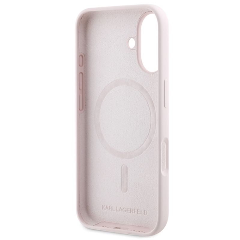Karl Lagerfeld Silicone Karl & Choupette Ring MagSafe - Etui iPhone 16 (różowy)