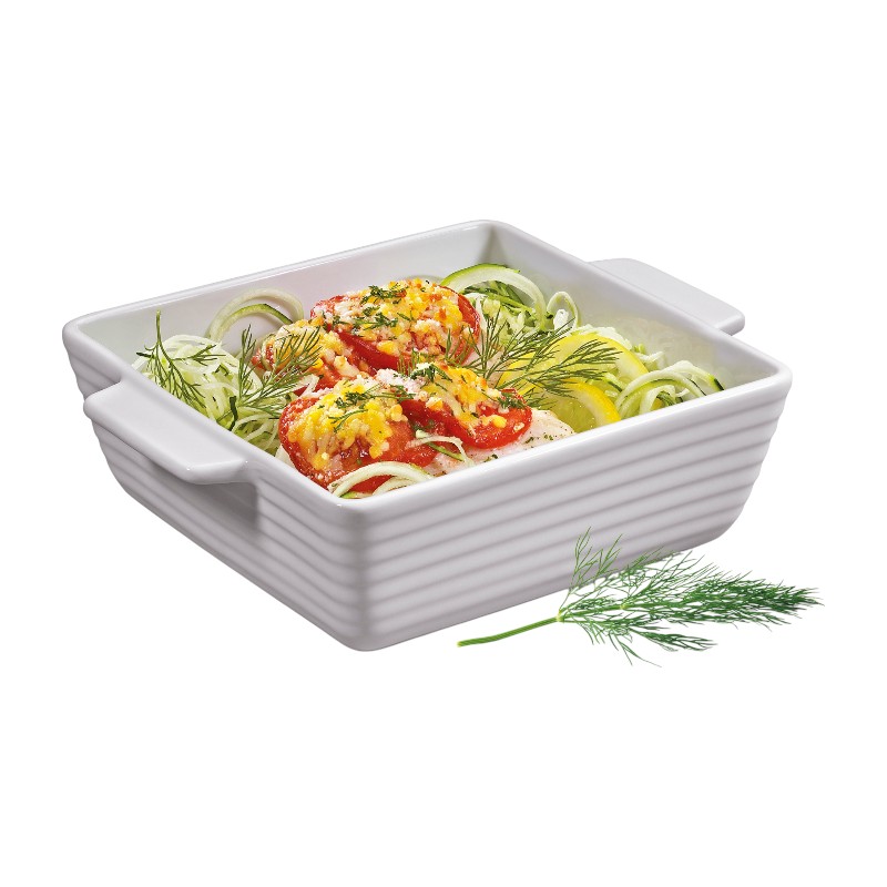 Küchenprofi Burgund - Brytfanna porcelanowa / naczynie do zapiekania kwadratowe 15×15×5 cm