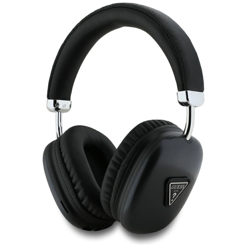 Guess Metallic Triangle Logo - Bezprzewodowe słuchawki nauszne Bluetooth V5.3 (czarny)