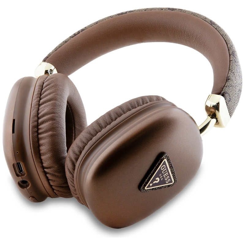 Guess 4G Triangle Logo - Bezprzewodowe słuchawki nauszne Bluetooth V5.3 (brązowy)