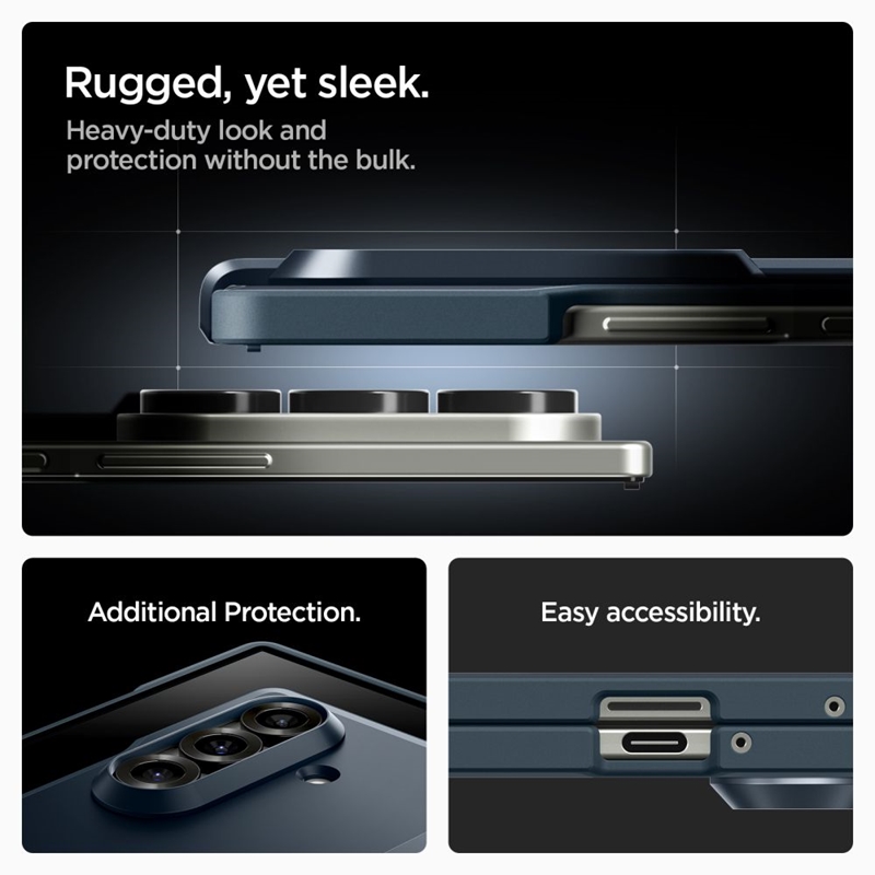 Spigen Tough Armor Pro Mag MagSafe - Etui do Samsung Galaxy Z Fold 7 (Metal Slate)