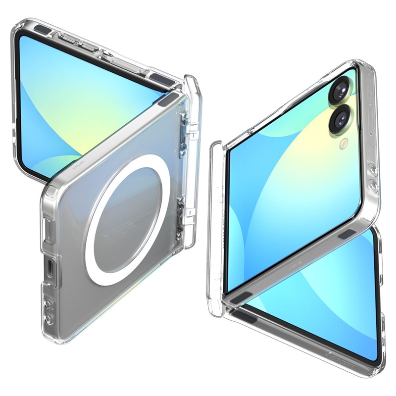 Spigen Ultra Hybrid Pro Mag MagSafe - Etui do Samsung Galaxy Z Flip 7 (Clear/White)