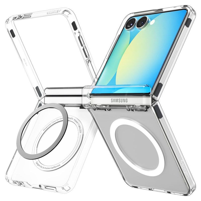 Spigen Ultra Hybrid Pro Mag MagSafe - Etui do Samsung Galaxy Z Flip 7 (Clear/White)