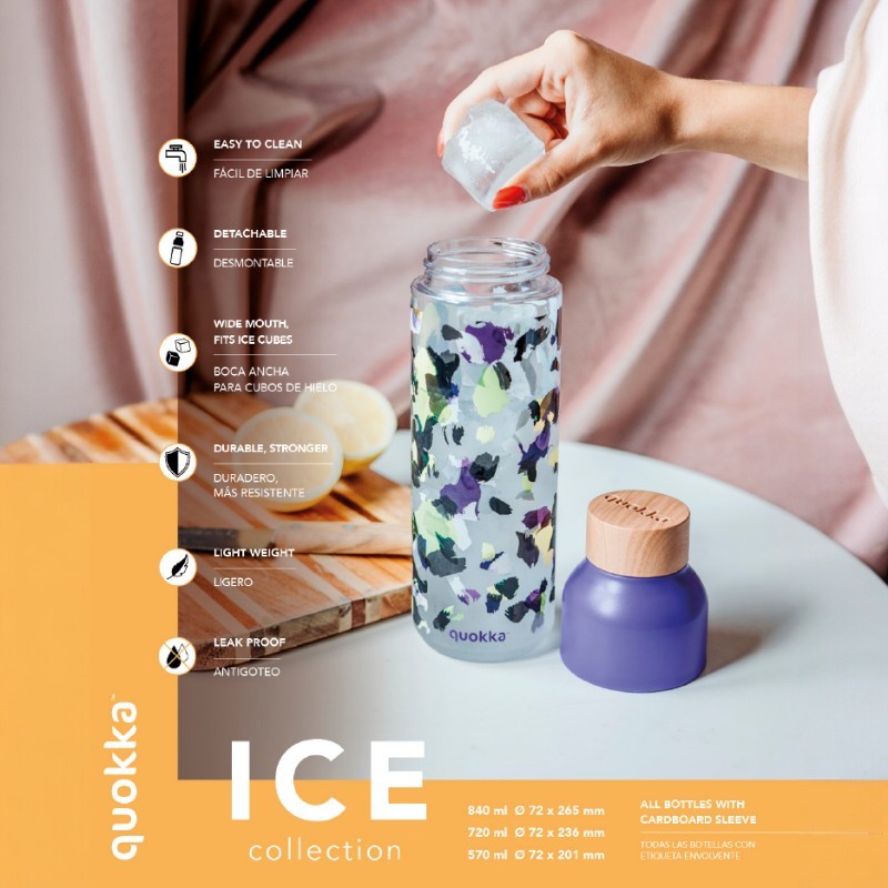 Quokka Ice - Butelka na wodę ecozen 720 ml (Red Flowers)