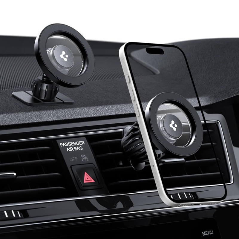 Spigen MFT13 Magnetic Dashboard & Vent Car Mount - Magnetyczny uchwyt samochodowy MagSafe (Czarny)