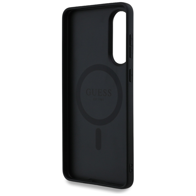 Guess 4G Ring Classic Logo MagSafe - Etui Samsung Galaxy S25 Edge (czarny)
