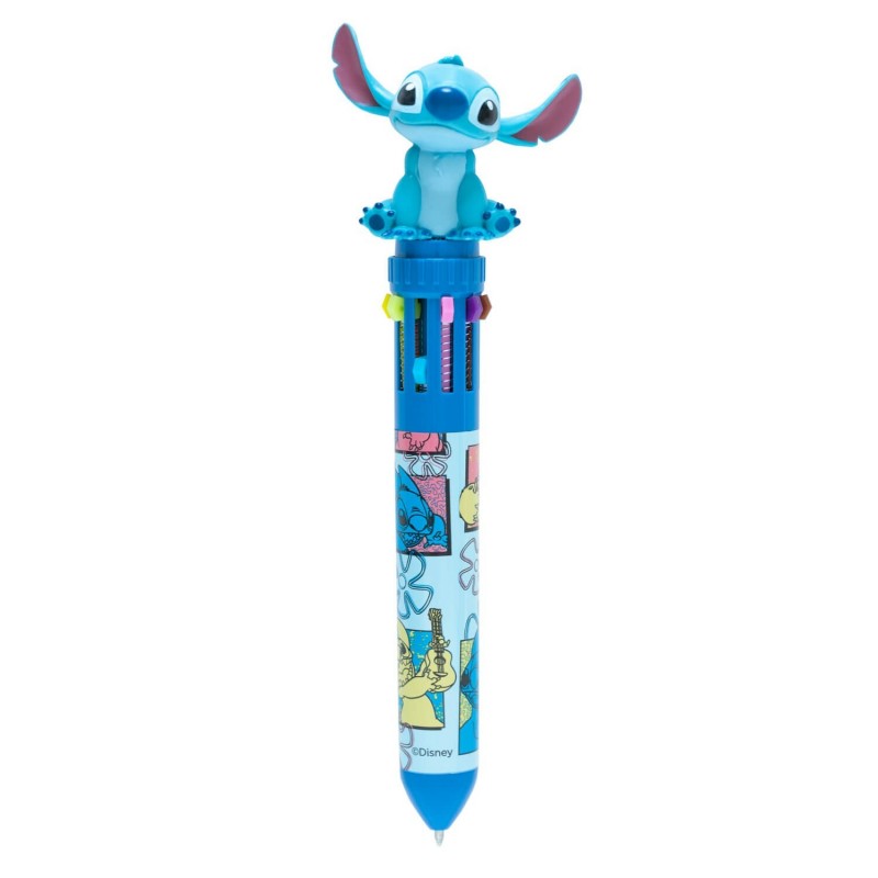 Disney Stitch - Długopis automatyczny 10-kolorowy z figurką 3D