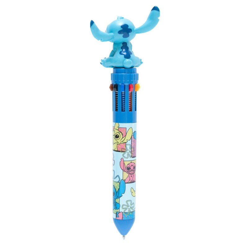 Disney Stitch - Długopis automatyczny 10-kolorowy z figurką 3D