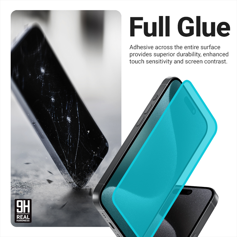 Crong 3D Armour Glass - Szkło hartowane iPhone 16e / iPhone 14 / iPhone 13 + ramka instalacyjna