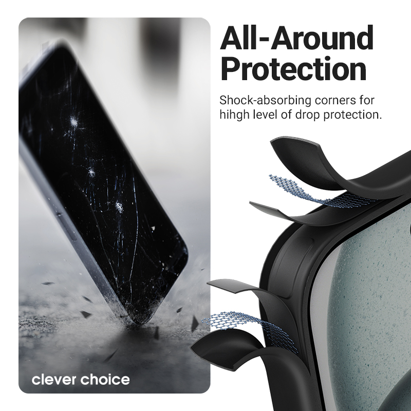 Crong Hybrid Frost MAG Cover - Etui MagSafe iPhone 17 Pro Max (czarny)