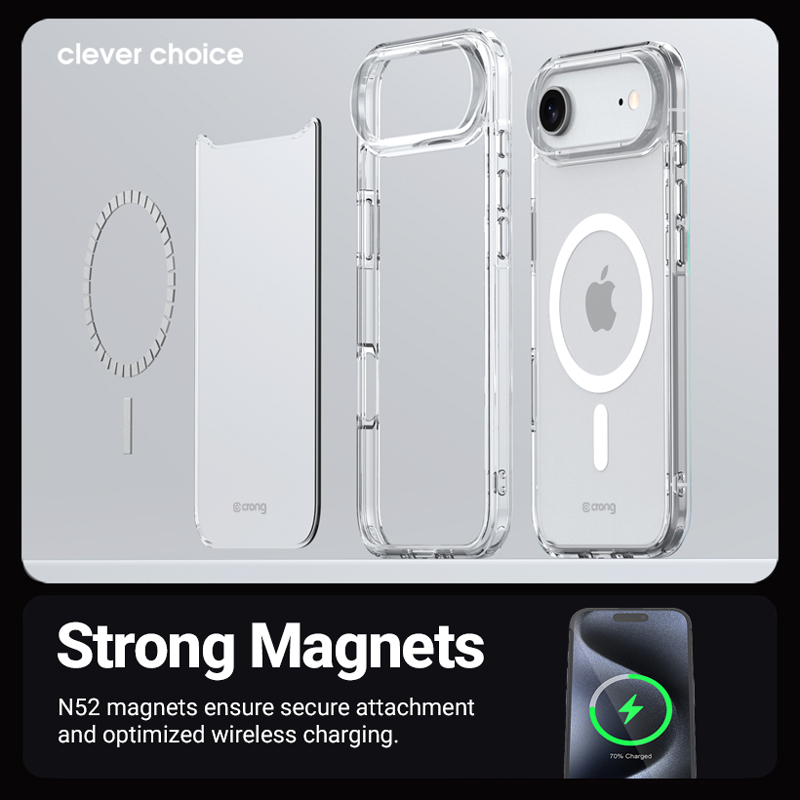 Crong Clear MAG Cover - Etui MagSafe iPhone 17 Air (przezroczysty)