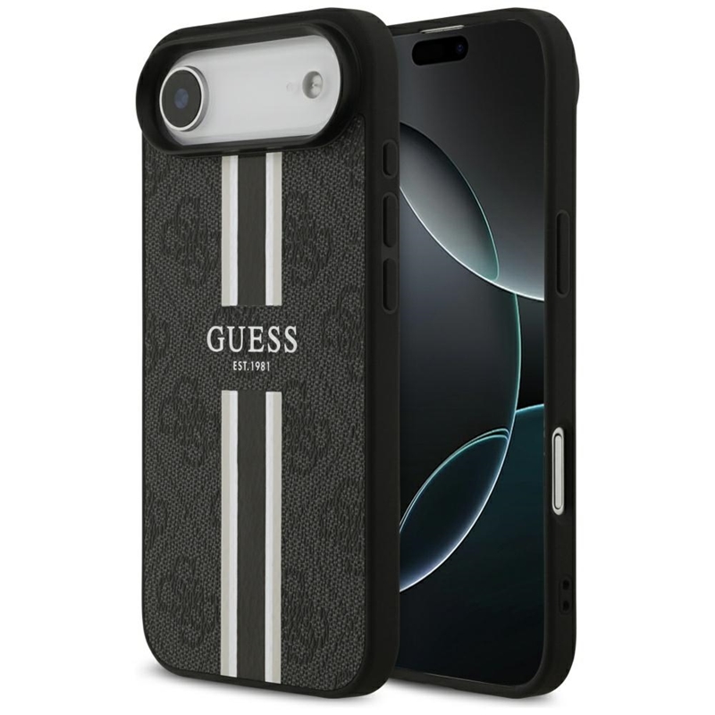 Guess 4G Printed Stripes MagSafe - Etui iPhone 17 Air (czarny)