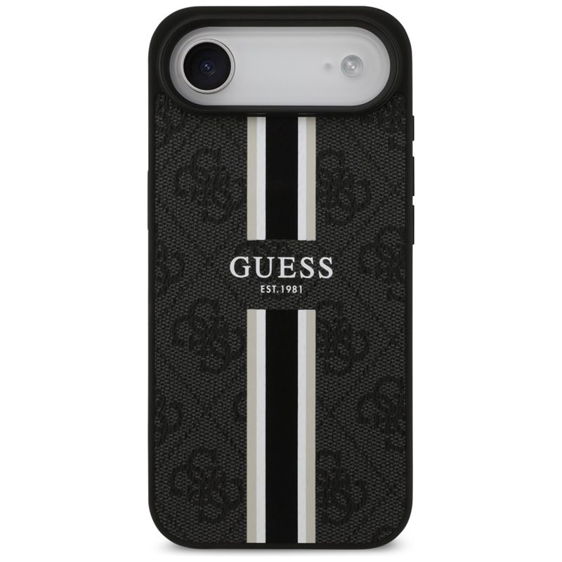 Guess 4G Printed Stripes MagSafe - Etui iPhone 17 Air (czarny)