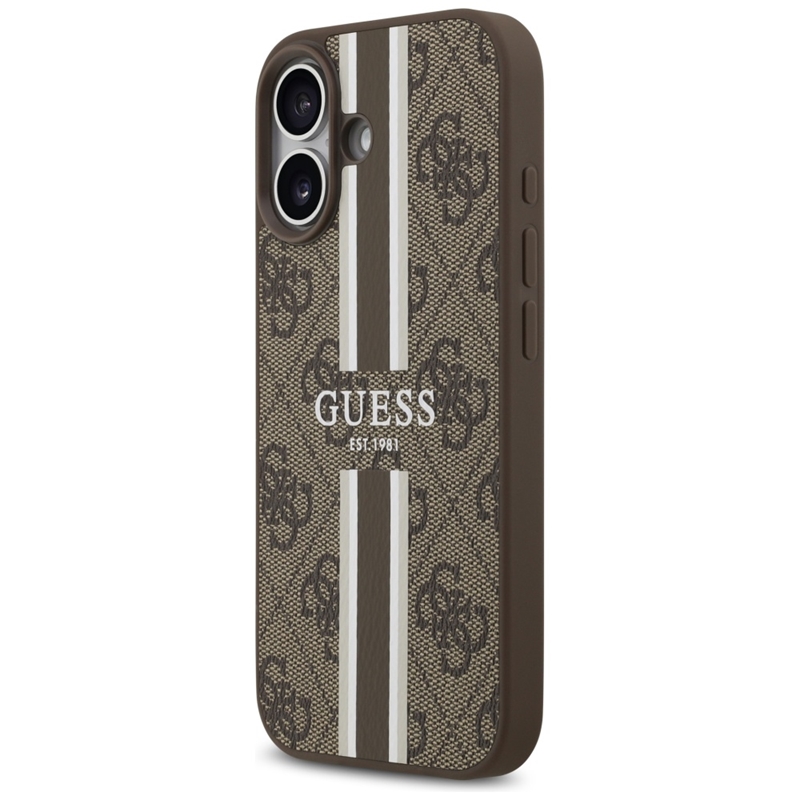 Guess 4G Printed Stripes MagSafe - Etui iPhone 17 (brązowy)
