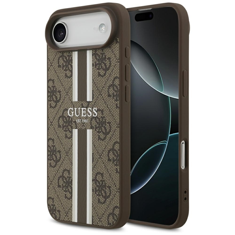 Guess 4G Printed Stripes MagSafe - Etui iPhone 17 Air (brązowy)