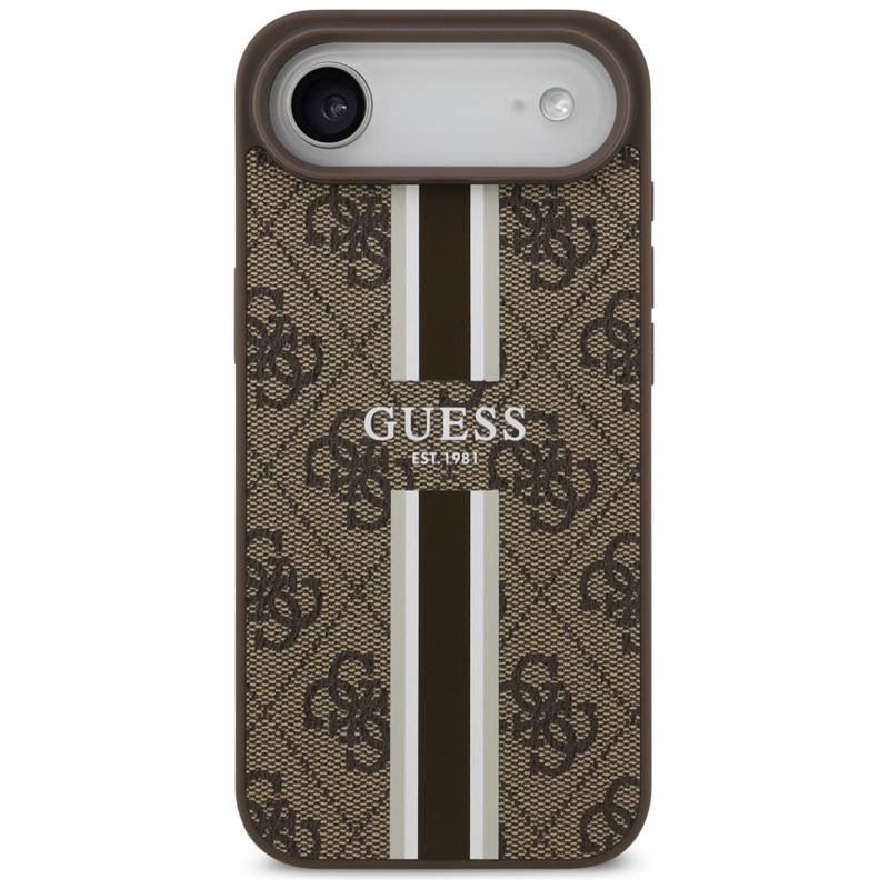 Guess 4G Printed Stripes MagSafe - Etui iPhone 17 Air (brązowy)