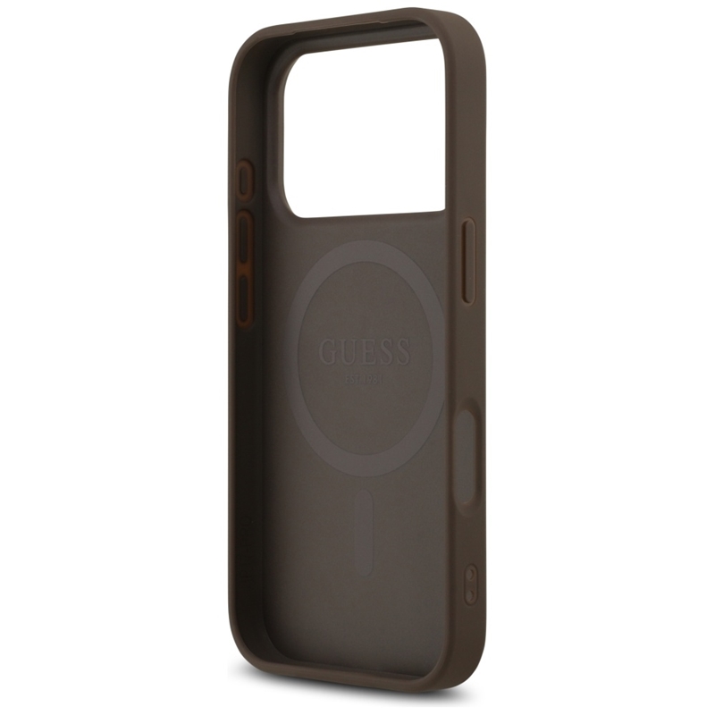 Guess 4G Printed Stripes MagSafe - Etui iPhone 17 Pro (brązowy)