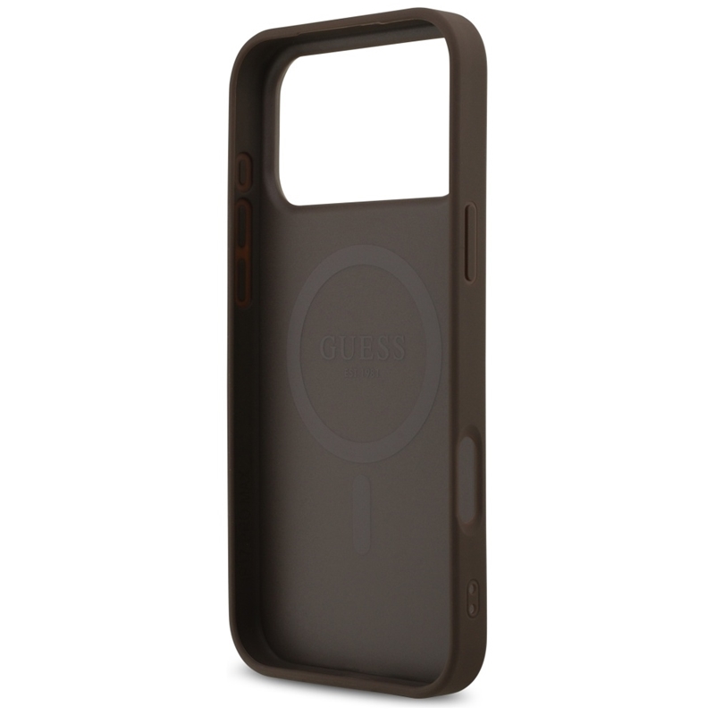 Guess 4G Printed Stripes MagSafe - Etui iPhone 17 Pro Max (brązowy)