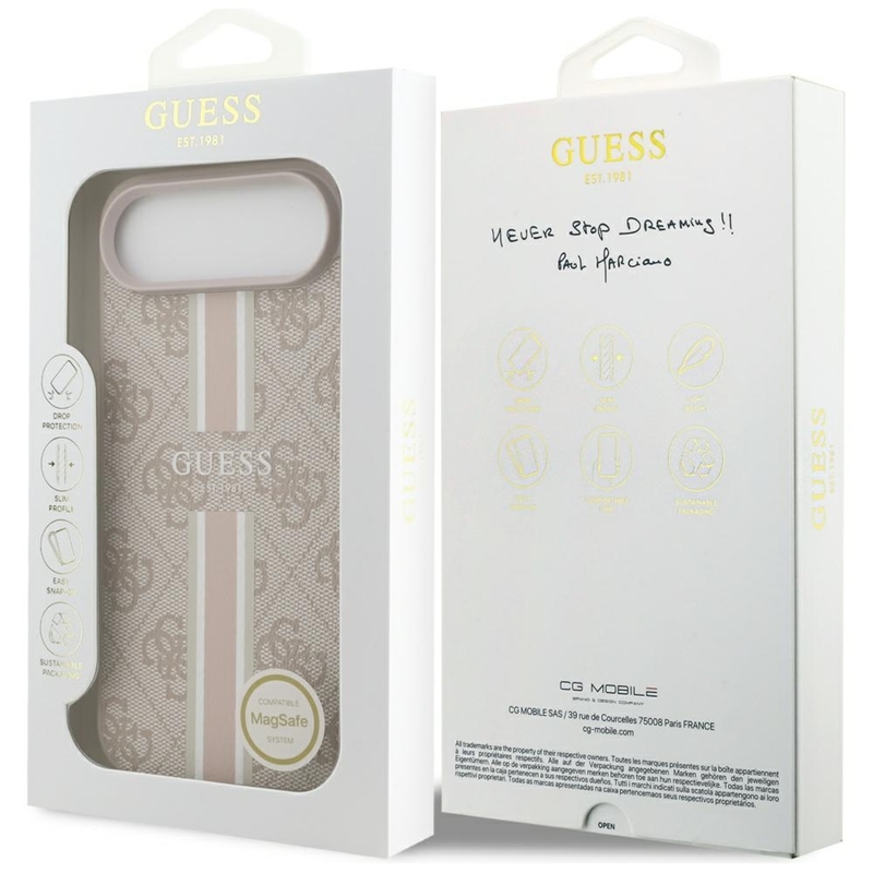 Guess 4G Printed Stripes MagSafe - Etui iPhone 17 Air (różowy)