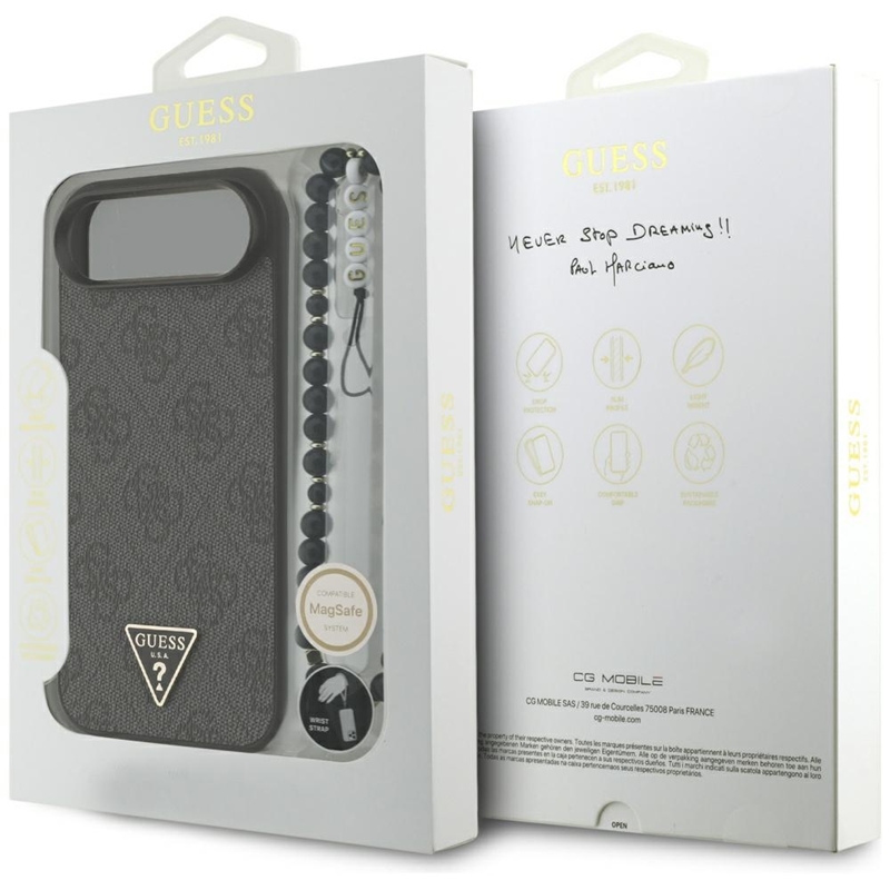 Guess 4G Strap Triangle Logo MagSafe - Etui do iPhone 17 Air (czarny)