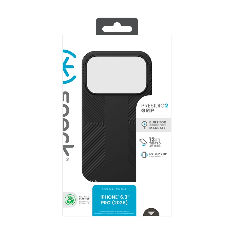 Speck Presidio2 Grip MagSafe - Etui iPhone 17 Pro (Black / Slate Grey / White)