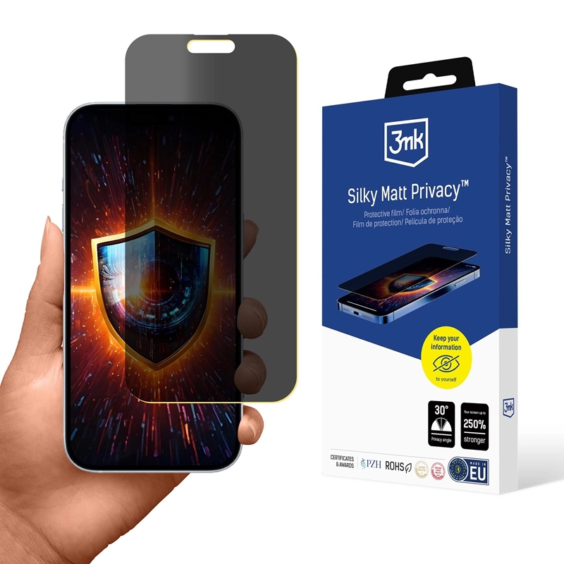 3mk Silky Matt Privacy - Matowa folia prywatyzująca do iPhone 17