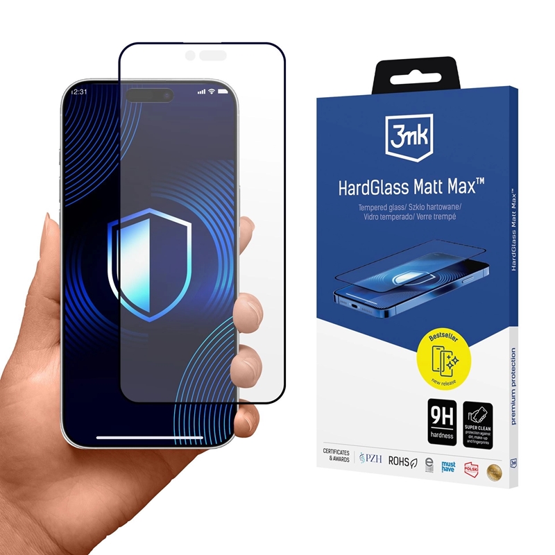 3mk HardGlass Matt Max - Matowe szkło hartowane do iPhone 17 Air