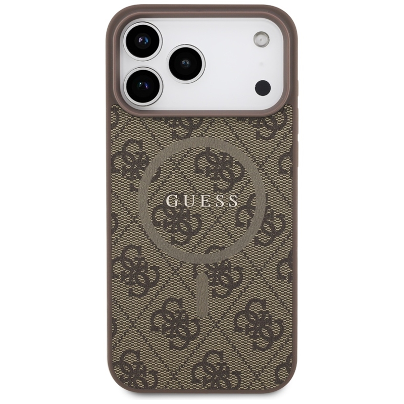 Guess 4G Ring Classic Logo MagSafe - Etui iPhone 17 Pro Max (brązowy)