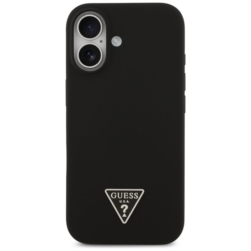 Guess Silicone Triangle Logo MagSafe - Etui iPhone 17 (czarny)