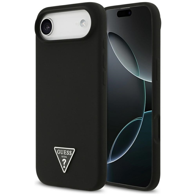 Guess Silicone Triangle Logo MagSafe - Etui iPhone 17 Air (czarny)