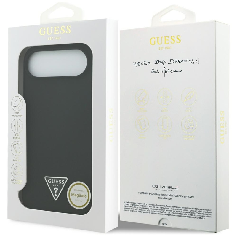 Guess Silicone Triangle Logo MagSafe - Etui iPhone 17 Air (czarny)