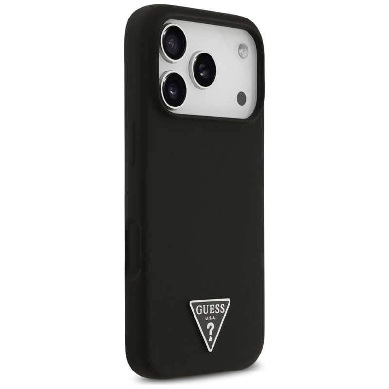 Guess Silicone Triangle Logo MagSafe - Etui iPhone 17 Pro Max (czarny)
