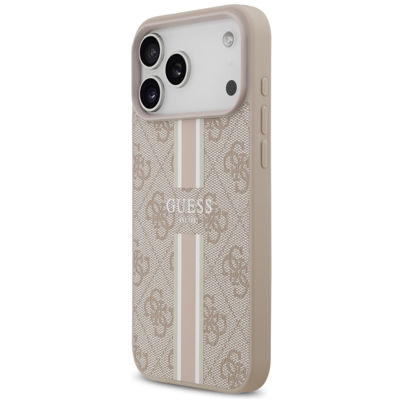 Guess 4G Printed Stripes MagSafe - Etui iPhone 17 Pro Max (różowy)