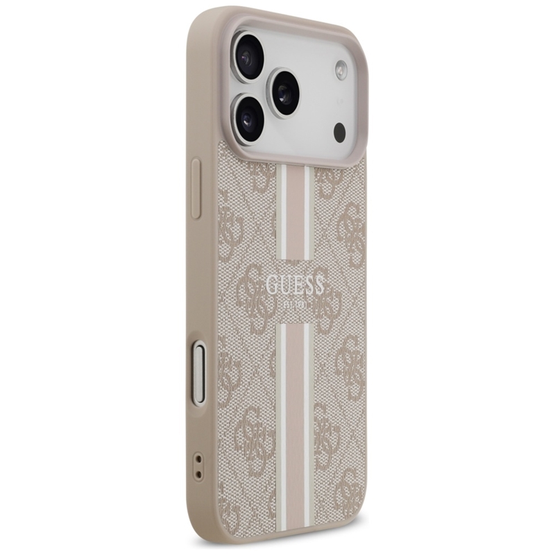 Guess 4G Printed Stripes MagSafe - Etui iPhone 17 Pro Max (różowy)