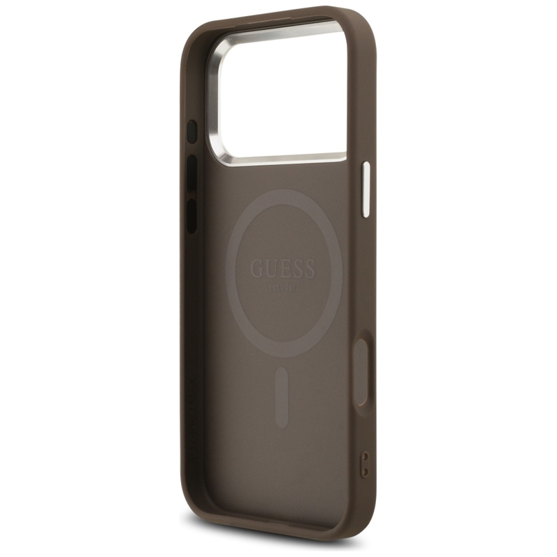 Guess 4G Triangle Logo MagSafe - Etui iPhone 17 Pro Max (brązowy)
