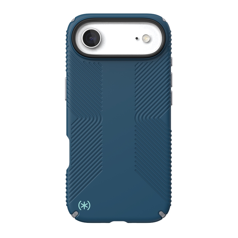 Speck Presidio2 Grip MagSafe - Etui iPhone Air (Deep Sea / Silver Metallic / Spell Blue)