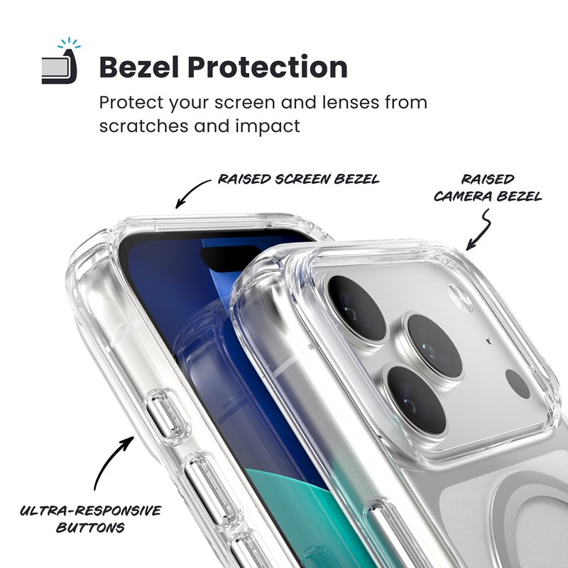 Speck Presidio Perfect Clear MagSafe - Etui iPhone 17 Pro (Clear / Silver)