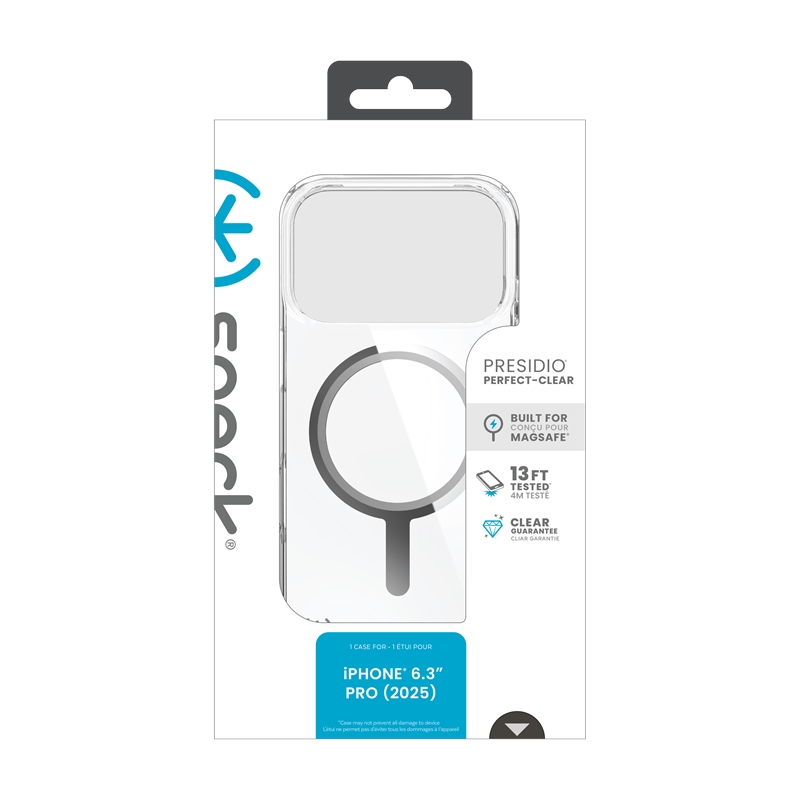 Speck Presidio Perfect Clear MagSafe - Etui iPhone 17 Pro (Clear / Silver)