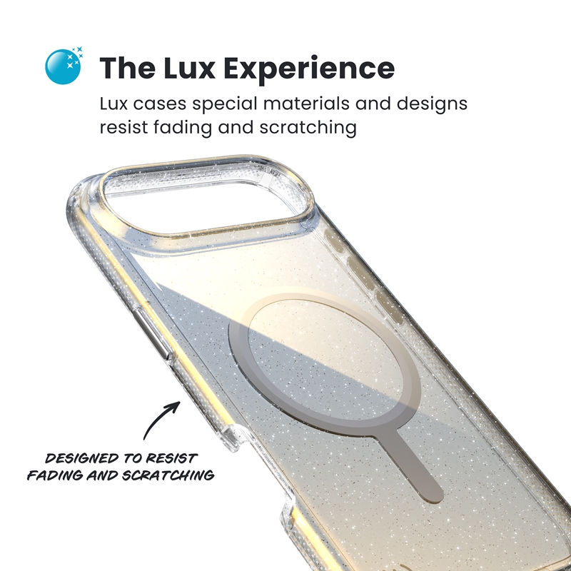 Speck Presidio Lux MagSafe - Etui iPhone Air (Hyper Mirror Glitter / Silver Metallic)