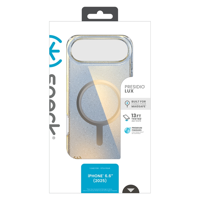 Speck Presidio Lux MagSafe - Etui iPhone Air (Hyper Mirror Glitter / Silver Metallic)