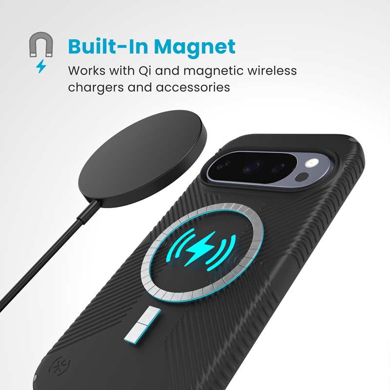 Speck Presidio2 Grip Magnet - Etui Google Pixel 10 / Google Pixel 10 Pro (Black/Slate Grey)